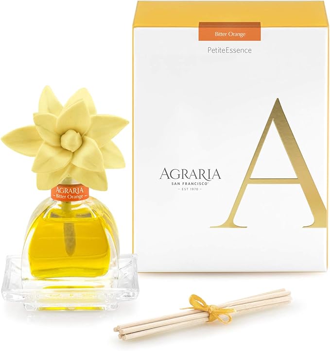 AGRARIA PetiteEssence Flower and Reed Diffuser Set, Hand Crafted Sola Flower Botanical Home Fragrance Diffuser, Scented Oil Reed Diffuser, Flower and Reed Diffuser Gift Set for All Occasions