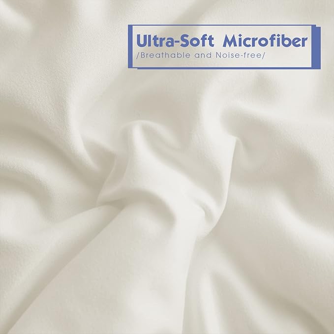 HIG 3pc Down Alternative Comforter Set - All Season Reversible Comforter with Sham - Quilted Duvet Insert with Corner Tabs - Box Stitched - Super Soft, Fluffy (Twin/Twin XL, Ivory)