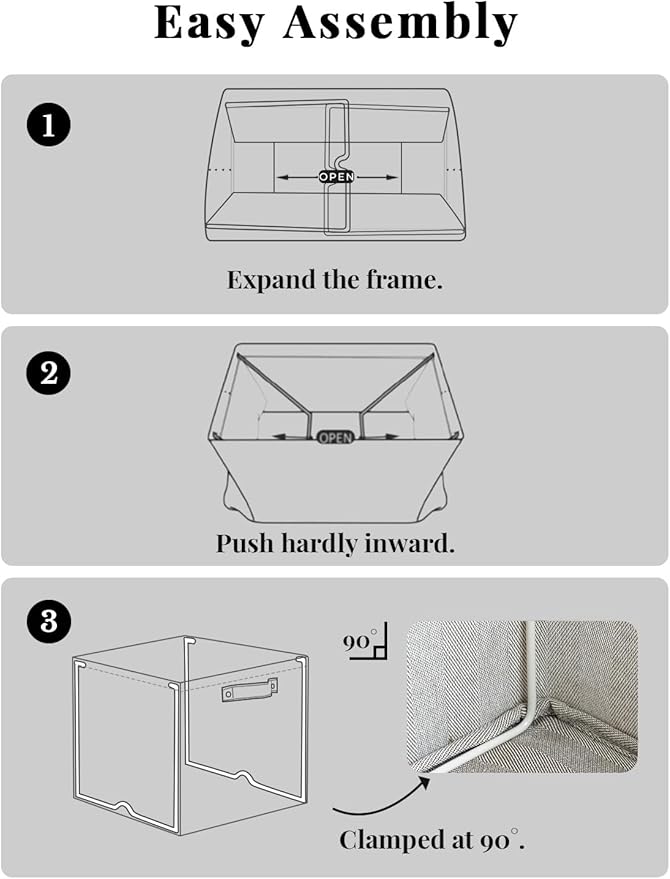 StorageWorks 13x13 Inches Storage Cube, Fabric Storage Bins with PU Handles, Collapsible Organizer Baskets for Closet, Brown and Beige, 4-Pack