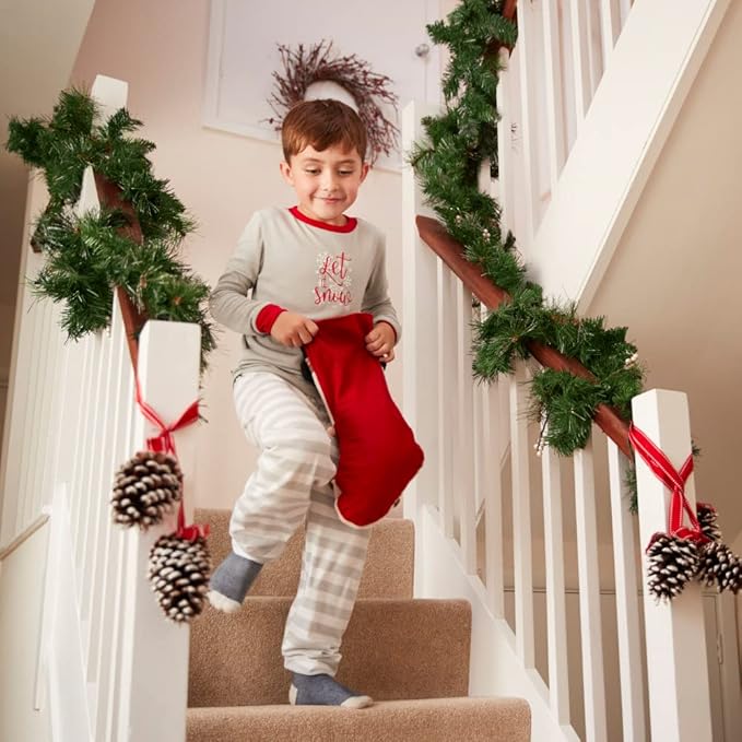 XIMISHOP 50Feet Christmas Garland for Decorations,Christmas Artificial Wine Soft Greenery Pine Garlands Decoration for Home Garden Indoor Outdoor Decorations1