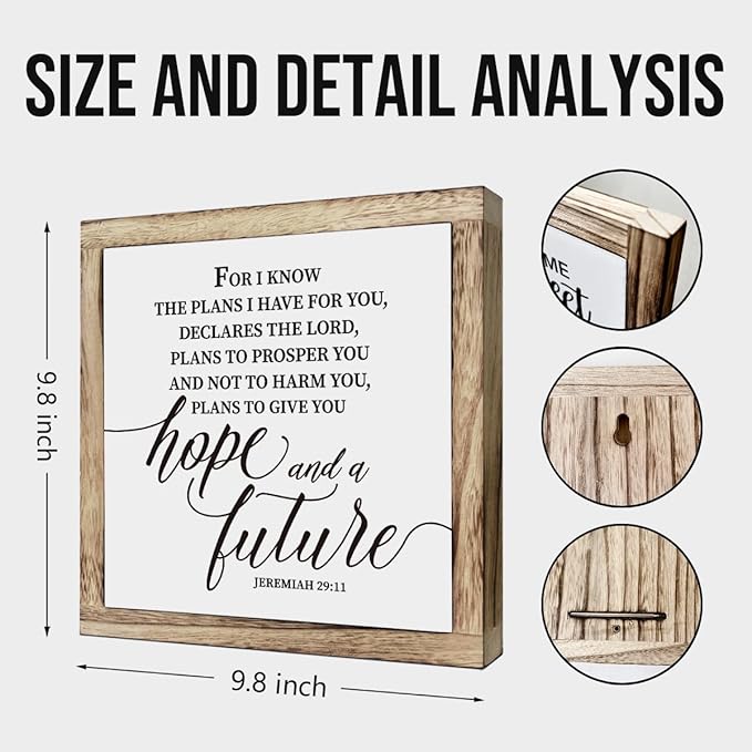 Scripture Sign, For I Know the Plans I Have for You Sign, Jeremiah 29:11 Sign, Wooden Plaques Box Signs, Inspirational Christian Sign, Bible Verse Decor, Religious Artwork for Home Decor, Office Decor