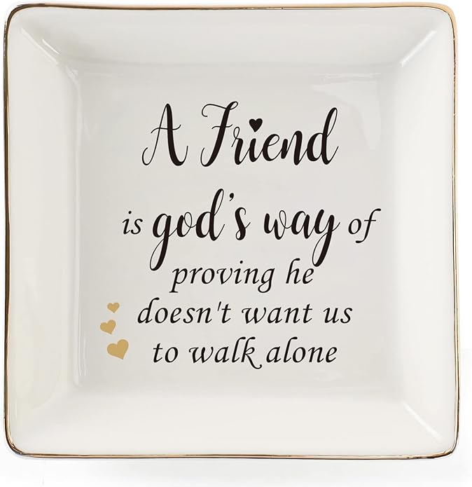 HOME SMILE Ceramic Ring Dish Jewelry Tray for Mom Sister Friends