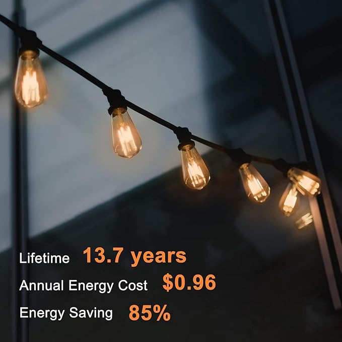 TJOY 12 Pack Vintage 8W ST58 LED Edison Amber Light Bulbs, 60W Equivalent, 800 Lumens, 2200K Soft White, Dimmable, E26 Base LED Filament Bulbs, CRI80+, Antique Glass Style for Home, Bedroom