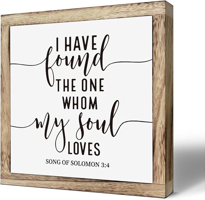 Scripture Sign, Song of Solomon 3:4 Sign, I Have Found the One Whom My Soul Loves, Wooden Plaques Box Signs, Bedroom Decor, Wedding Decoration, Church Decoration, Christian Decor Art, Valentines Day Gift