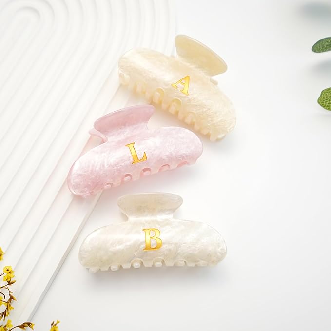 Initial Cute Hair Clips - Pink Letter Elegant Hair Claw Clips, Glitter Claw Clips Durable Hair Clips, Wedding Gift, Bridesmaid Gifts, Birthday Gifts, Christmas Gift, Letter S