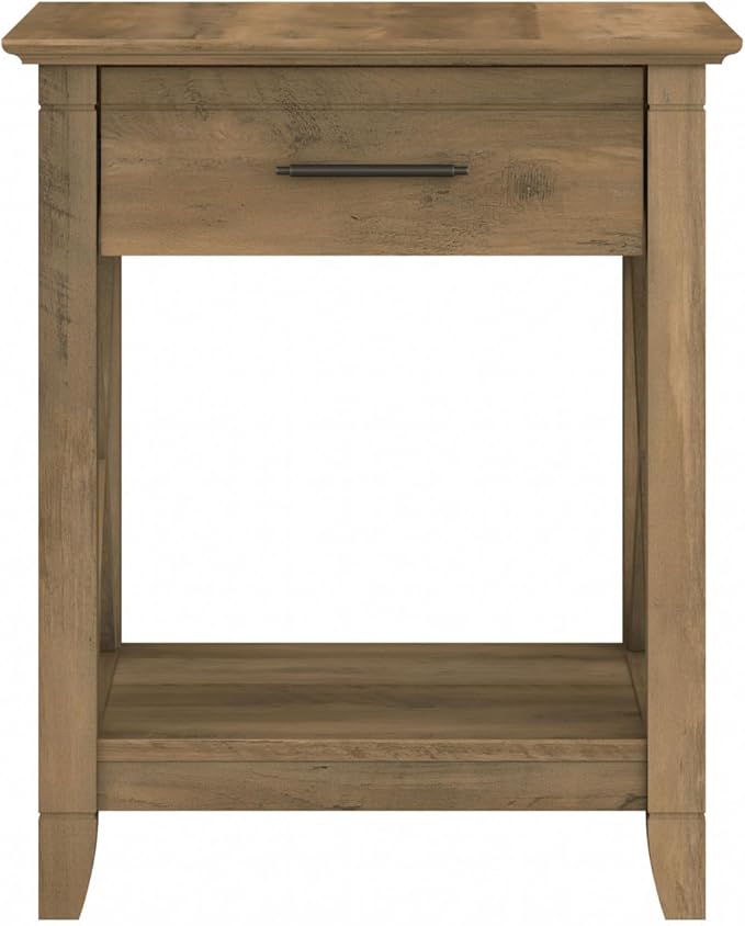 Bush Furniture Key West Small End Table with Storage | Modern Farmhouse Accent Shelf for Living Room in Reclaimed Pine