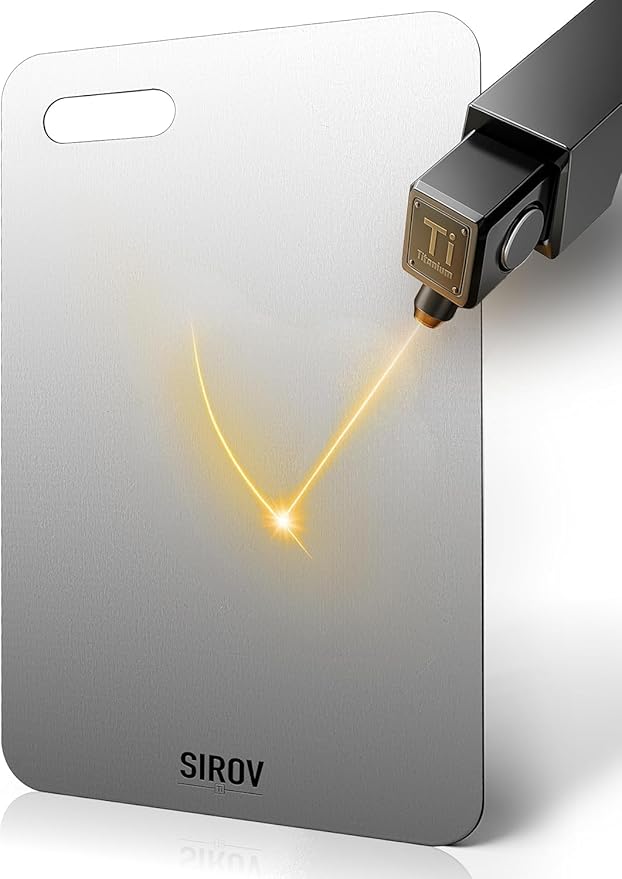 Titanium Cutting Board, 100% Pure Titanium Cutting Boards For Kitchen, Best Non Toxic ti chopping board, Dishwasher safe, Hygiene and Durability for Meat, Fruit, and Vegetables (12L*8W)