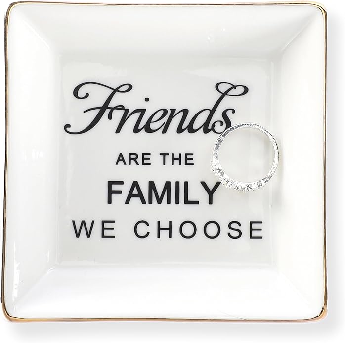 HOME SMILE Ceramic Ring Dish Jewelry Tray for Mom Sister Friends