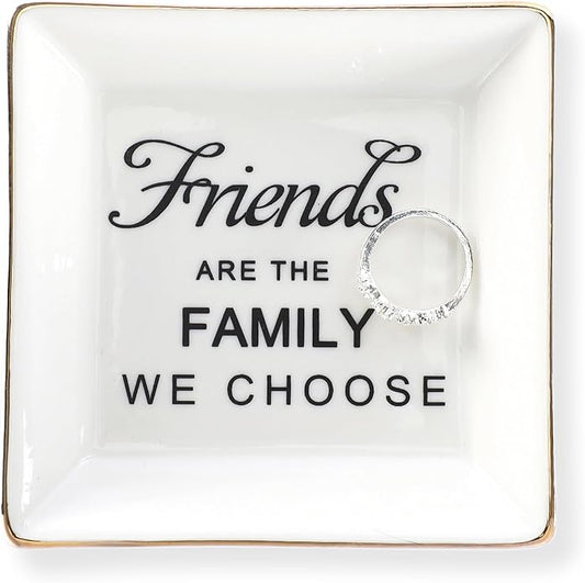 HOME SMILE Ceramic Ring Dish Jewelry Tray for Mom Sister Friends