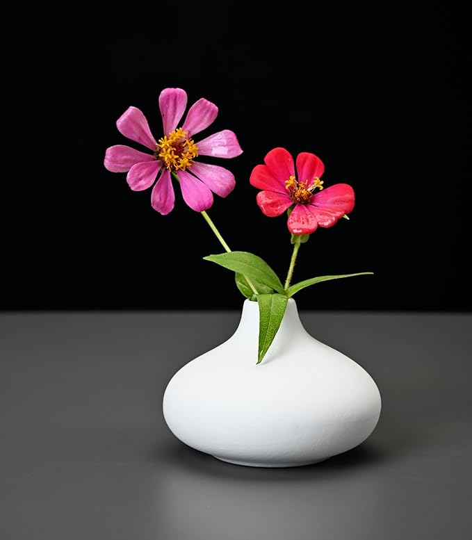 Set of 9 Ceramic Bud Vases for Pampas Grass Flowers, Small Vases in Bulk for Centerpieces Boho Vases for Wedding Decorations Neutral Living Room and Bedroom Decor DIY Gift (White)