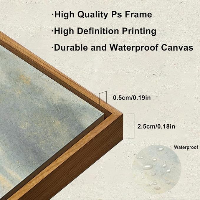 KBKBART Framed Vintage Landscape Wall Art Prints, Retro Green Forest Valley Nature Wilderness Illustrations Canvas Painting, Farmhouse Decor Wall Art Ready To Hang for Bedroom, Living Room, Bathroom,