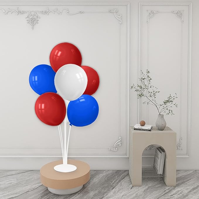 Red White and Blue Balloon Stand Centerpiece Table Decorations for 4th of July Father's Day Graduation Birthday Party Decorations(Red white blue set4)