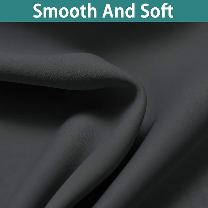 Yakamok Full Shade Curtain Panels, Heavy Duty Lined Curtains 84 Inches Long, Thermal Insulated Room Darkening Curtains with Black Liner for Bedroom(70" Width Each Panel, Dark Gray, 2 Panels)