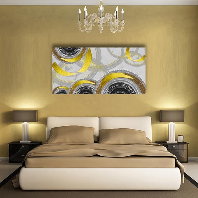 Yellow Abstract Smart Line Pictures Canvas Wall Art for Living room Bedroom Wall Decor,Smart Line Wall Art Print Paitnings for home Decor,Morden Artwork Full of Imagination Line Drawing Canvas Art
