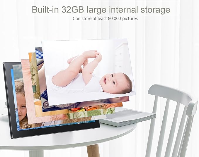 Frameo Digital Picture Frame with 1080P IPS Touch Screen HD Disply,21.5 Inch Large Digital Photo Frame, 32GB WiFi Frame with Swivel Mount,Send Photos Instantly from Anywhere with via App
