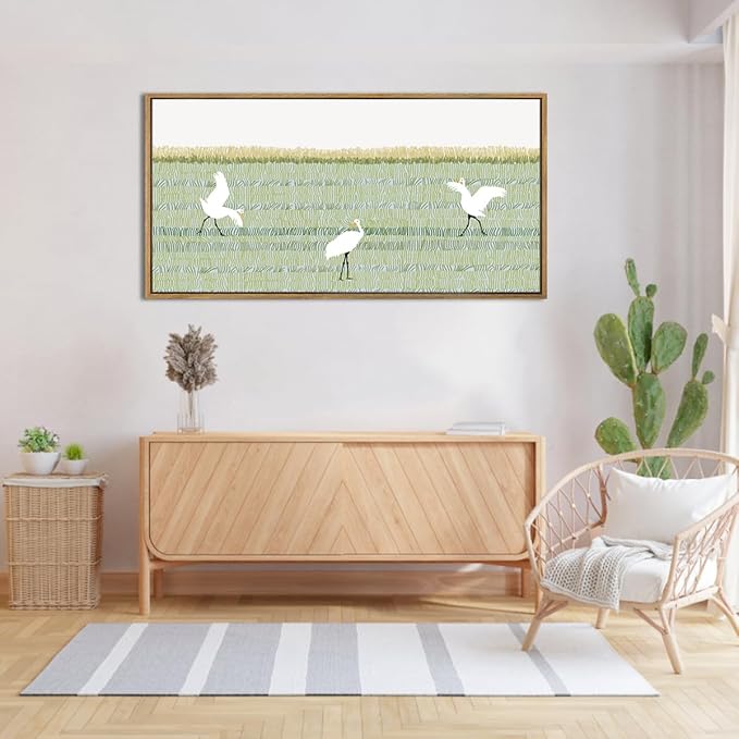 ANHUIB Large Matisse Wall Art Framed Modern Wall Decor Green Line Art Print Abstract Painting for Living Room Nursery Bedroom 20x40 Inch