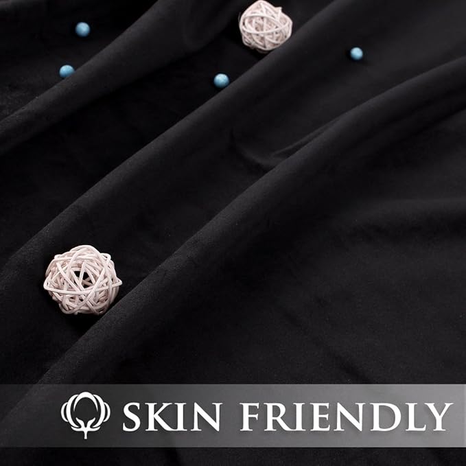 StangH Black Velvet Curtains 90 inches Movie Backdrops for Theater, Thick Heavy Blackout Curtains Privacy Protection Back Tab Door Panels for Wardrobe/Bathroom, W62 x L90, 2 Panels