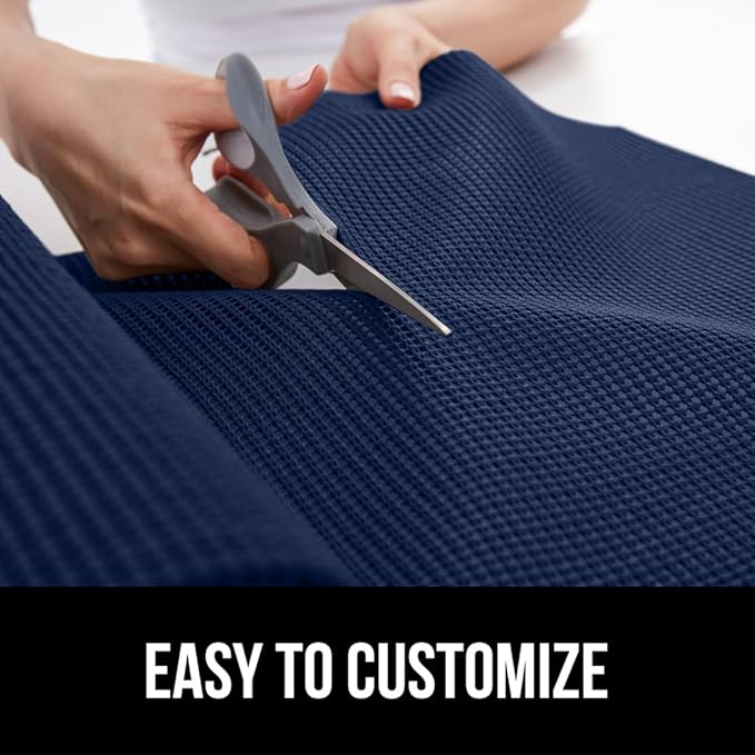 GORILLA GRIP powerGRIP Drawer Shelf and Cabinet Liner, Thick Strong Hold, Non-Adhesive Liners Protect Kitchen Cabinets and Cupboard, Bathroom Drawers, Easy Install, Breathable Mat, 17.5" x30', Navy