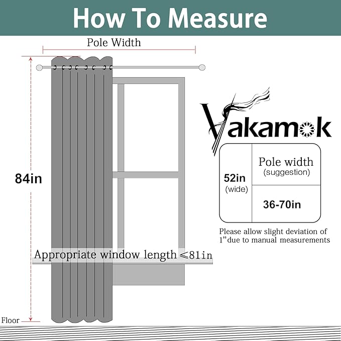 Yakamok 100% Cream Blackout Curtains for Bedroom, Light Blocking Thermal Insulated Noise Reducing Blackout Drapes for Living Room(52Wx84L, 1 Panel)