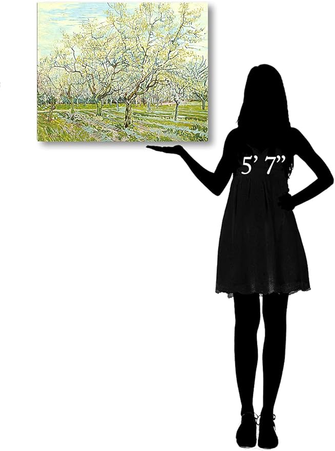 DECORARTS - The White Orchard, Vincent Van Gogh Art Reproduction. Giclee Canvas Prints Wall Art for Home Decor 30x24