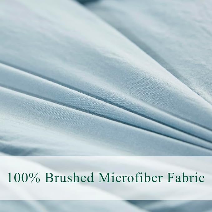 HIG Pre Washed Down Alternative Comforter Set King - Reversible Chic Quilt Design - Box Stitched with 4 Corner Tabs - Lightweight for All Season - Blue Duvet Comforter with 2 Pillow Shams