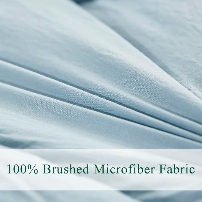 HIG Pre Washed Down Alternative Comforter Set Twin - Reversible Chic Quilt Design - Box Stitched with 4 Corner Tabs - Lightweight for All Season - Blue Duvet Comforter with 2 Pillow Shams