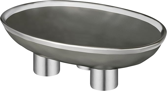 Ceramic Fruit Bowl – 10” Gray Decorative Bowl for Kitchen Counter – Modern Pedestal Bowl, Fruit Bowls, Catch All Bowl, and Fruit Basket for Kitchen Counter