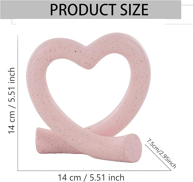 Heart Sculpture Home Decor - Love Line Modern Aesthetic Statue - Unique Ornaments Decorations for Living Room, Coffee Table, Bedroom, Shelf - Romantic Gifts for Lover