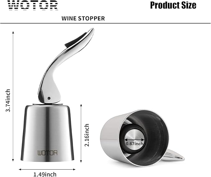 Wine Stoppers Stainless Steel Wine Bottle stopper Plug with Silicone Reusable Wine Saver Leak proof Keep Fresh Silver 3 pack