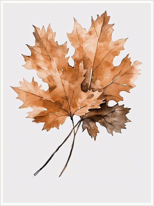 Maple Leaves Canvas Print Posters Watercolor Autumn Leaf Wall Art Poster Fall Rustic Autumn Art Halloween Wall Art Fall Home Decor 16x24 Unframed
