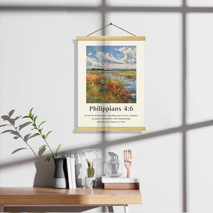 Vintage Christian Canvas Poster, Psalm 119:103 Canvas Poster Wood Hanger, Christians Wall Art, Bible Verse Posters, Modern Canvass Posters Decors, Home Decor Accent, Christian Gift