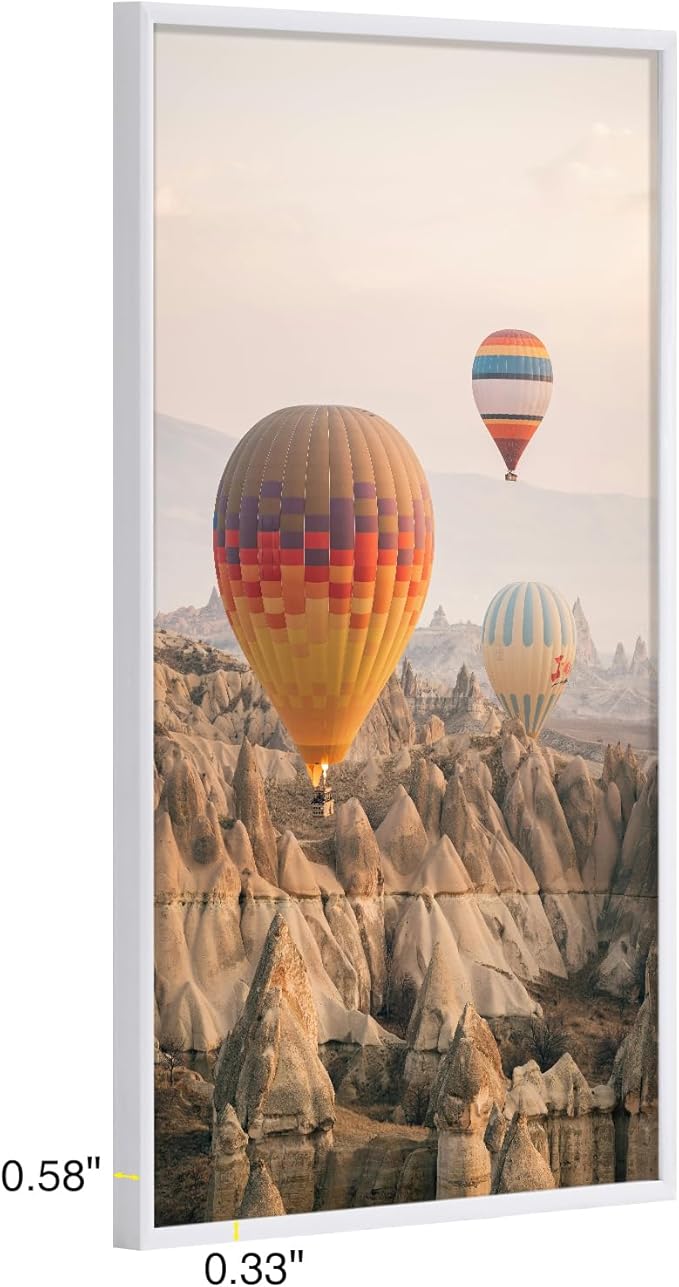 Vittanly 11x17 Picture Frame for Wall, Plexiglass, Displays Poster 8x12 with Mat or 11x17 without Mat, PVC Frame Material, Horizontal or Vertical Hanging, 1 Pack, White