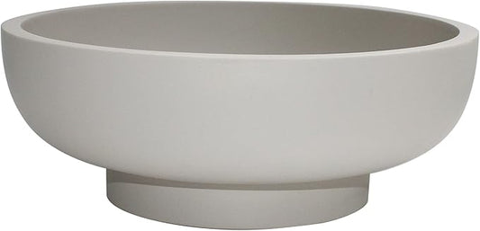 Large Decorative Bowl, Fruit Bowl for Kitchen Counter, Modern Resin Bowl for Home Decor, Key Holder for Entry Table, Grey