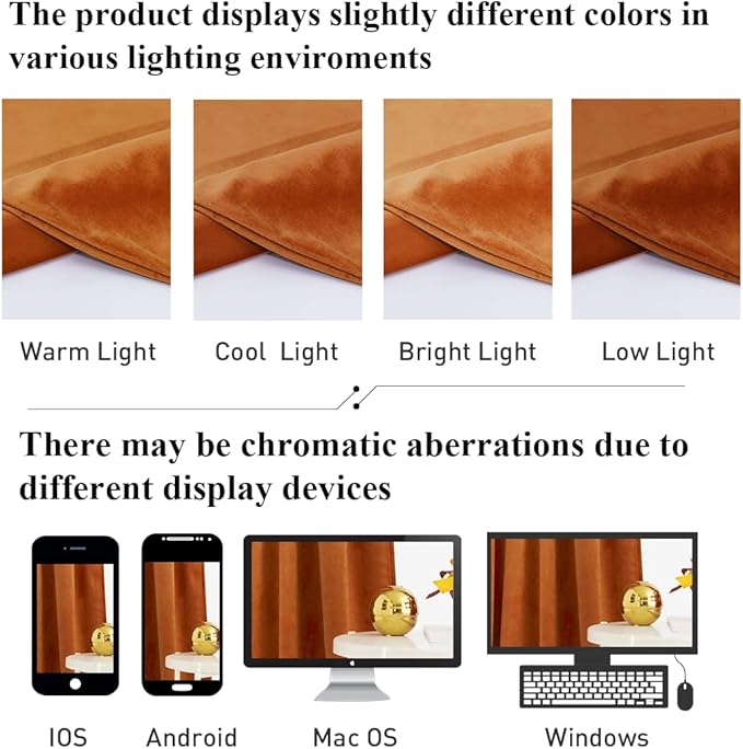 StangH Velvet Curtains 120 inches for High Ceiling Window, Orange Thermal Insulated Light Blocking Home Decor for Living Room, Back Tab, W52 x L120, 2 Panels