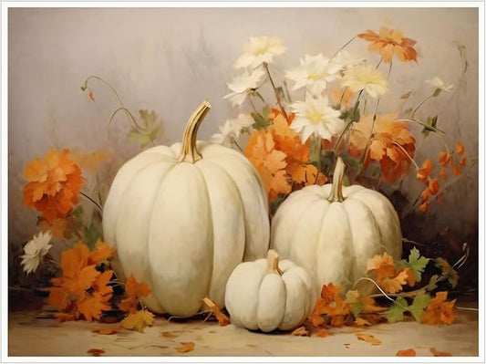 Fall Wall Decor Still Life Canvas Painting Posters Thanksgiving Rustic Fall Wall Art Vintage Autumn poster Halloween Autumn Decor 12x16 Unframed