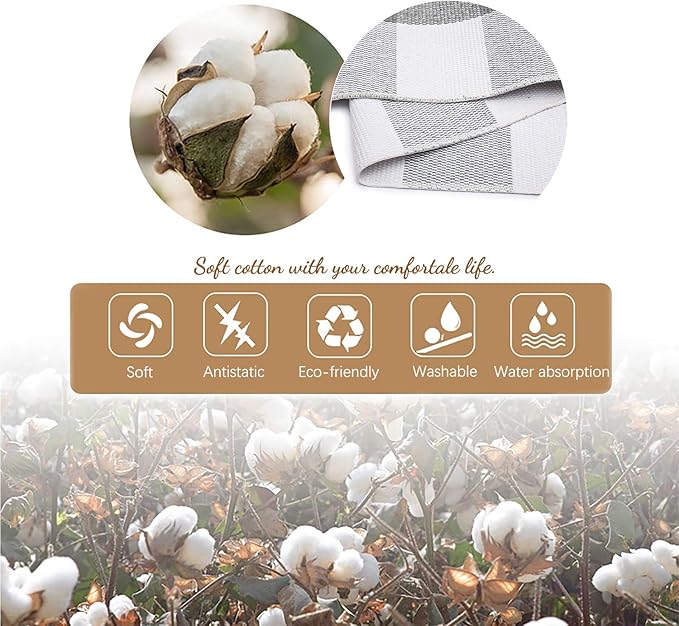 KOZYFLY Buffalo Plaid Rug 27.5x43 Inches Grey and White Outdoor Rugs Hand Woven Cotton Washable Indoor Buffalo Check Rug Layered Doormats for Front Door/Front Porch/Farmhouse/Entryway/Patio