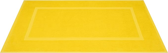 Cotton Paradise 100% Cotton Bath Mats for Bathroom Floor Set of 2 Pack, 20x34 Soft Absorbent Washable Quick Dry Tub Bathmat, Yellow Towel Bath Mat