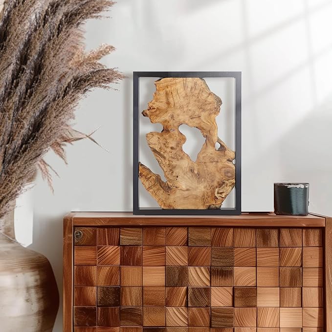NAHARO 16''*12''Modern Wood Wall Decor- Natural wood Handcrafted Rustic Charm for Your Home - Perfect for Living Room, Bedroom,Kitchen,or Office