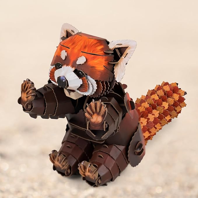 STEM Toy Eco-Friendly Learning Toy for Kids Ages 7 and Up - 3D Paper Puzzle Perfect for Birthdays, Christmas, and Holiday Gifting(Red Panda)
