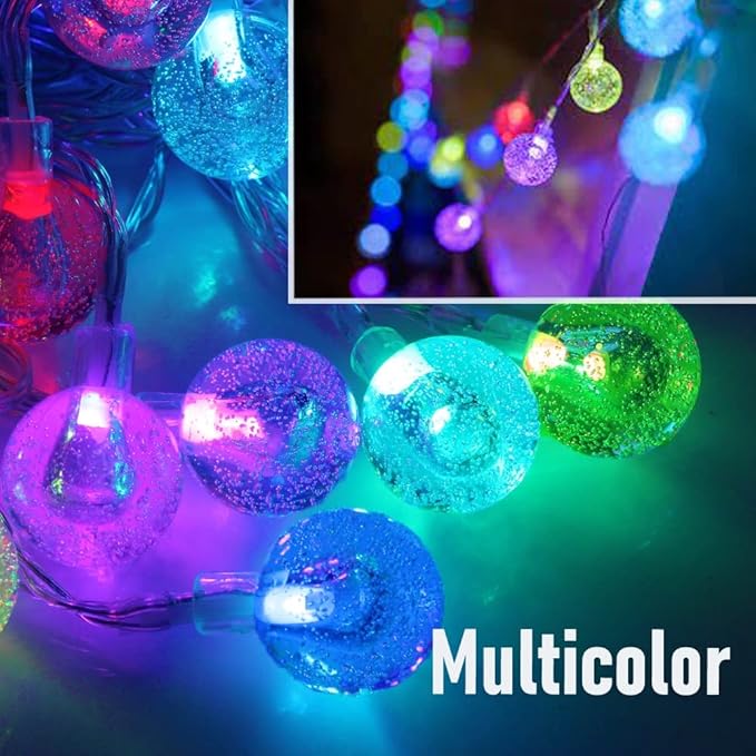 Mocalido 50ft Color Changing Globe String Lights Indoor, Hanging Colored Lights for Bedroom 75 LED USB Powered with Remote, Fairy Lights Classroom, Camping Tent Decor