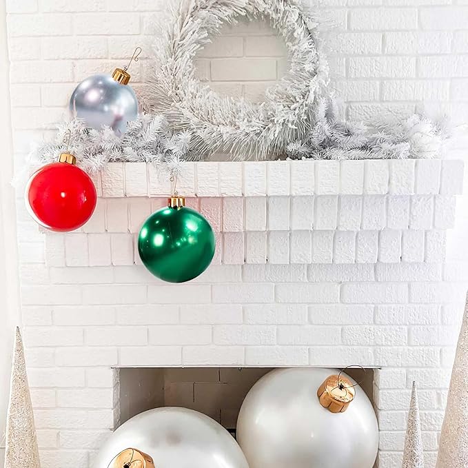 Inflatable Holiday Ornament – Ultimate Indoor/Outdoor Decoration – Reusable and Storage Friendly – for Weddings, Parties, Events, Team Colors – 8" Mini Trio Bundle Set – Traditional