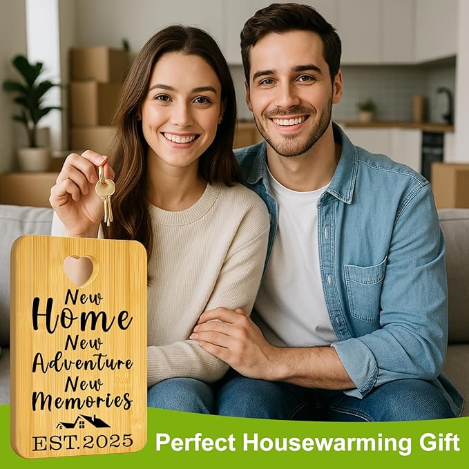 Housewarming Gift for New Home Charcuterie Boards Decorative Bamboo Cutting Board Kitchen House Decor House Owners Present for Christmas Gifts New Apartment Wooden Cheese Board