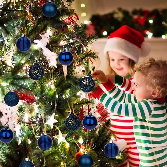 30PCS 2.36" Christmas Ball Ornaments Shatterproof Navy Blue Christmas Tree Decorations Xmas Tree Balls Halloween Ornaments Décor