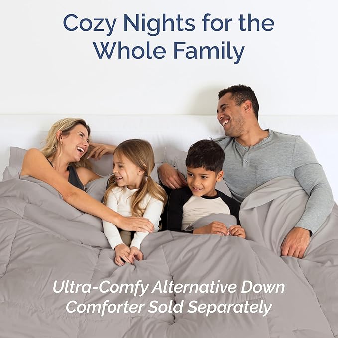 Queen Size 4 Piece Sheet Set - Comfy Breathable & Cooling Bed Sheets Set - Hotel Luxury Bedding for Women, Men, Kids, Teens, Boys & Girls - Deep Pockets, Soft and Wrinkle Free - Oeko-Tex - Light Grey