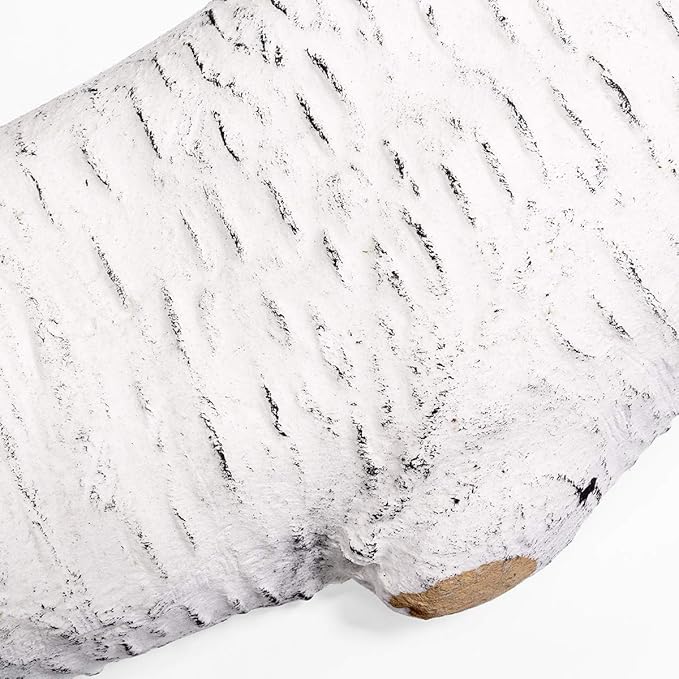 Barton 6Pc Ceramic Log Set Birch Wood Style w/Stackable Gas Heat Resistant Outdoor Indoor Fireplace Fire Wood Fake Realistic