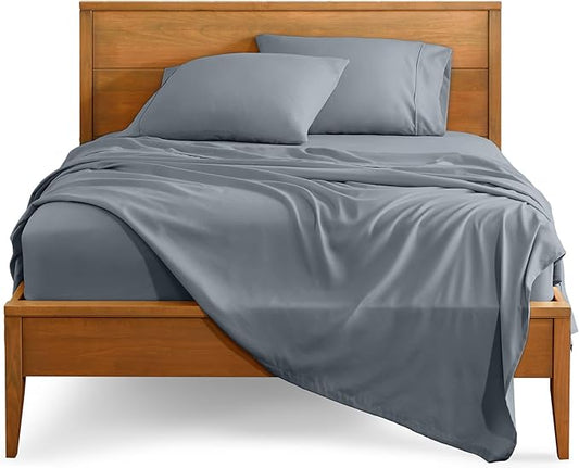 Bare Home Twin XL Sheet Set - 1800 Ultra-Soft Microfiber - Double Brushed - Deep Pockets - Easy Fit - 3 Piece Set - Bed Sheets (Twin XL, Steel Blue)