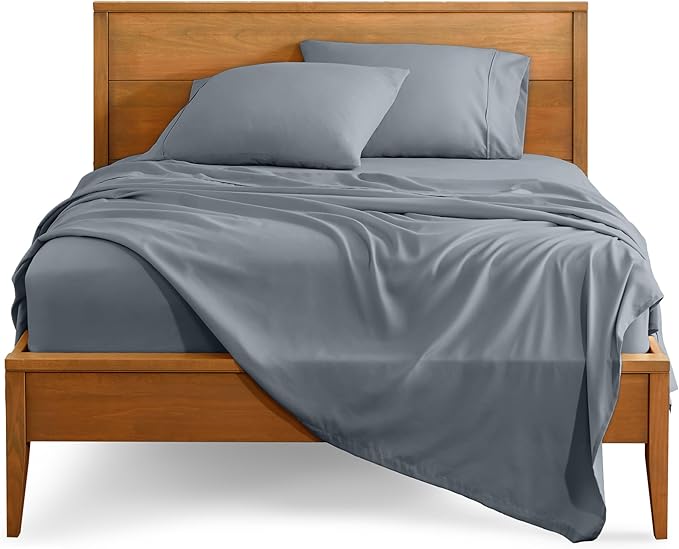Bare Home King Sheet Set - 1800 Ultra-Soft Microfiber King Bed Sheets - Double Brushed - Deep Pockets - Easy Fit - 4 Piece Set - Bed Sheets (King, Steel Blue)