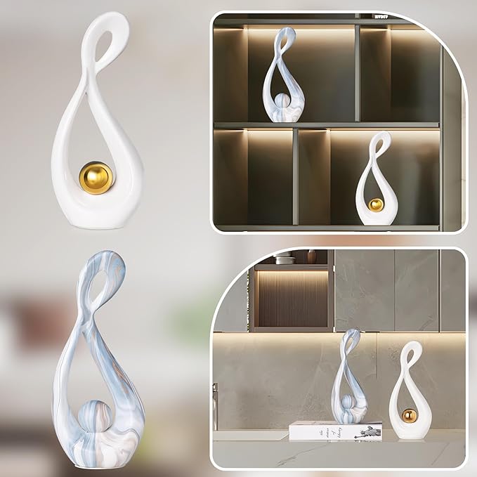 White Statue Decor Modern Sculpture Home Decor Living Room Table Decor Accessories Abstract Art Ceramic Statue Table Centerpiece