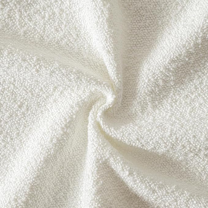 MIULEE 18x18 Inch Decorative Pillow Covers for Couch Bed Set of 2 Textured Boucle Neutral Throw Pillows White Accent Solid Cushion Pillowcase Cozy Soft Sofa Livingroom Home Decor