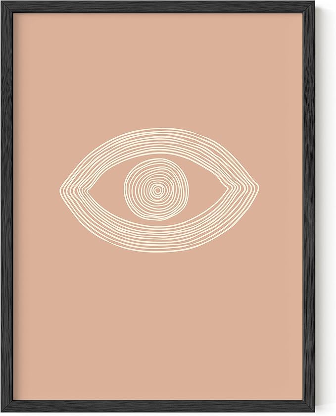 HAUS AND HUES Boho Posters Neutral Wall Art Prints - Boho Posters and Abstract Art, Brown Wall Decor Eye of Sauron | 12" x 16" UNFRAMED